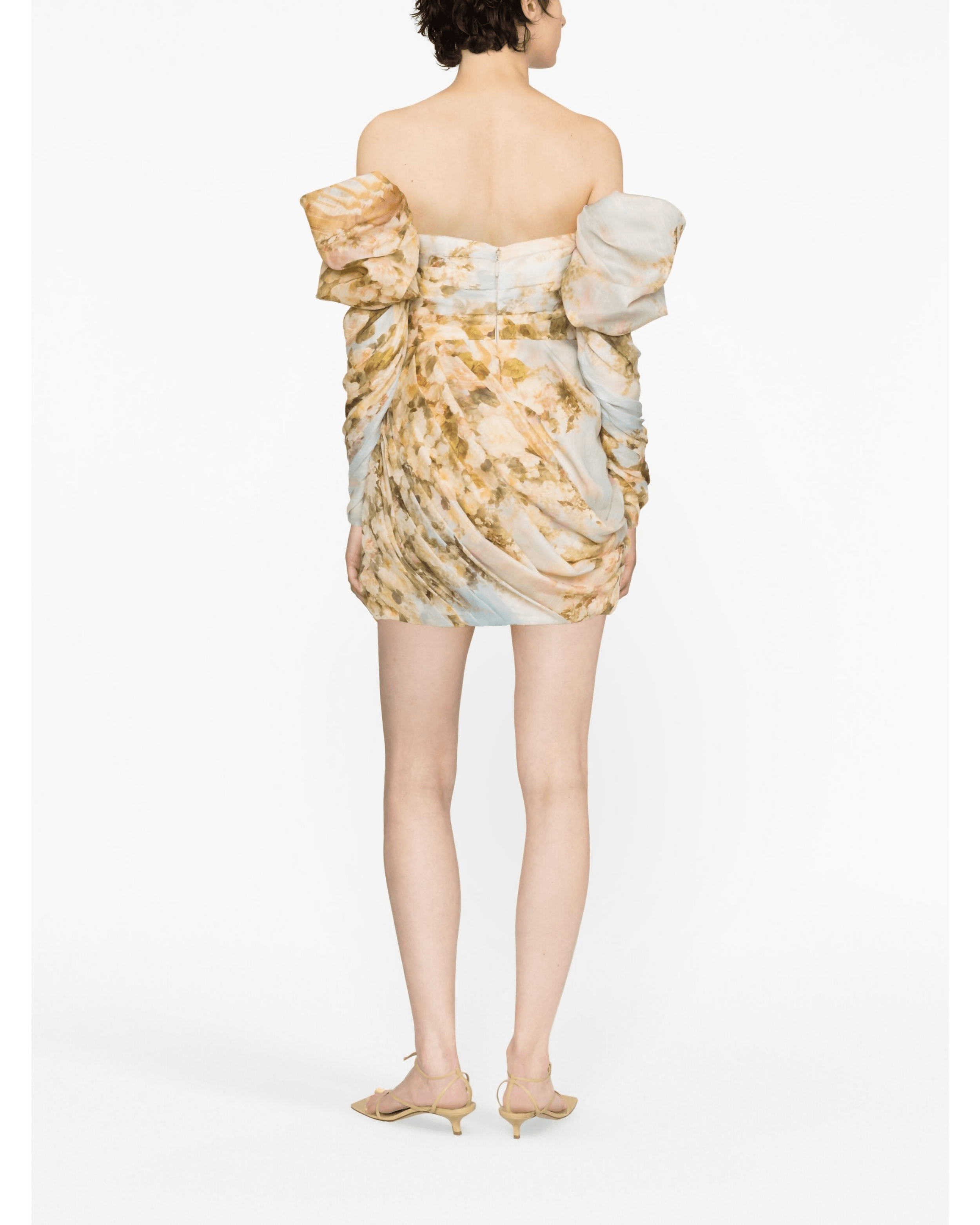 Luminosity Floral-print Draped Mini Dress - Endless - UAE Rental and Resale for Women's Fashion