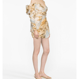 Luminosity Floral-print Draped Mini Dress - Endless - UAE Rental and Resale for Women's Fashion