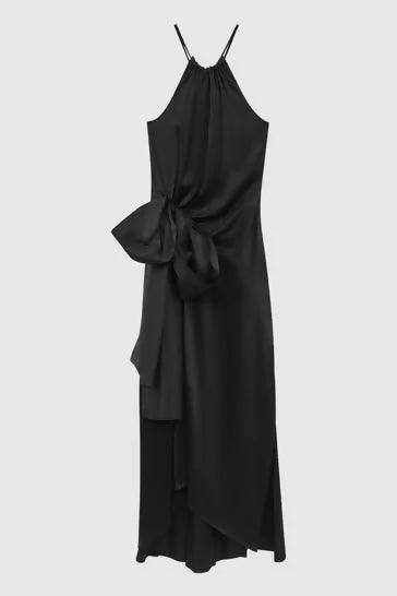 Luna Satin Bow Halterneck Maxi Dress - Endless