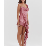 Lyrah Pink Print Ruffle Mini Dress - Endless - UAE Rental and Resale for Women's Fashion