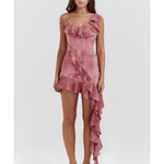 Lyrah Pink Print Ruffle Mini Dress - Endless - UAE Rental and Resale for Women's Fashion