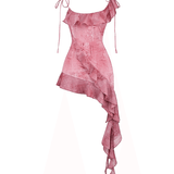 Lyrah Pink Print Ruffle Mini Dress - Endless - UAE Rental and Resale for Women's Fashion