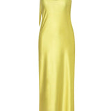 Yellow one-shoulder satin maxi dress with asymmetric neckline and draped detail — Baobab | Endless UAE