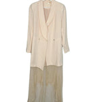 Ivory tux-style maxi dress with sheer lower panel and long sleeves — Haute Hippie | Endless UAE