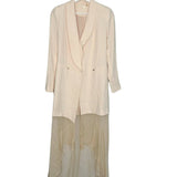 Ivory tux-style maxi dress with sheer lower panel and long sleeves — Haute Hippie | Endless UAE