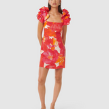 Mackenzie Printed Ruffled Sleeves Sheath Dress - Endless - UAE Rental and Resale for Women's Fashion