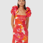 Mackenzie Printed Ruffled Sleeves Sheath Dress - Endless - UAE Rental and Resale for Women's Fashion