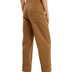Camel chinos with back pocket detail and rolled cuffs, rear view — Acne Studios | Endless UAE