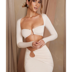 Maeva Long Sleeve Ruched Crop Top - Endless - UAE Rental and Resale for Women's Fashion