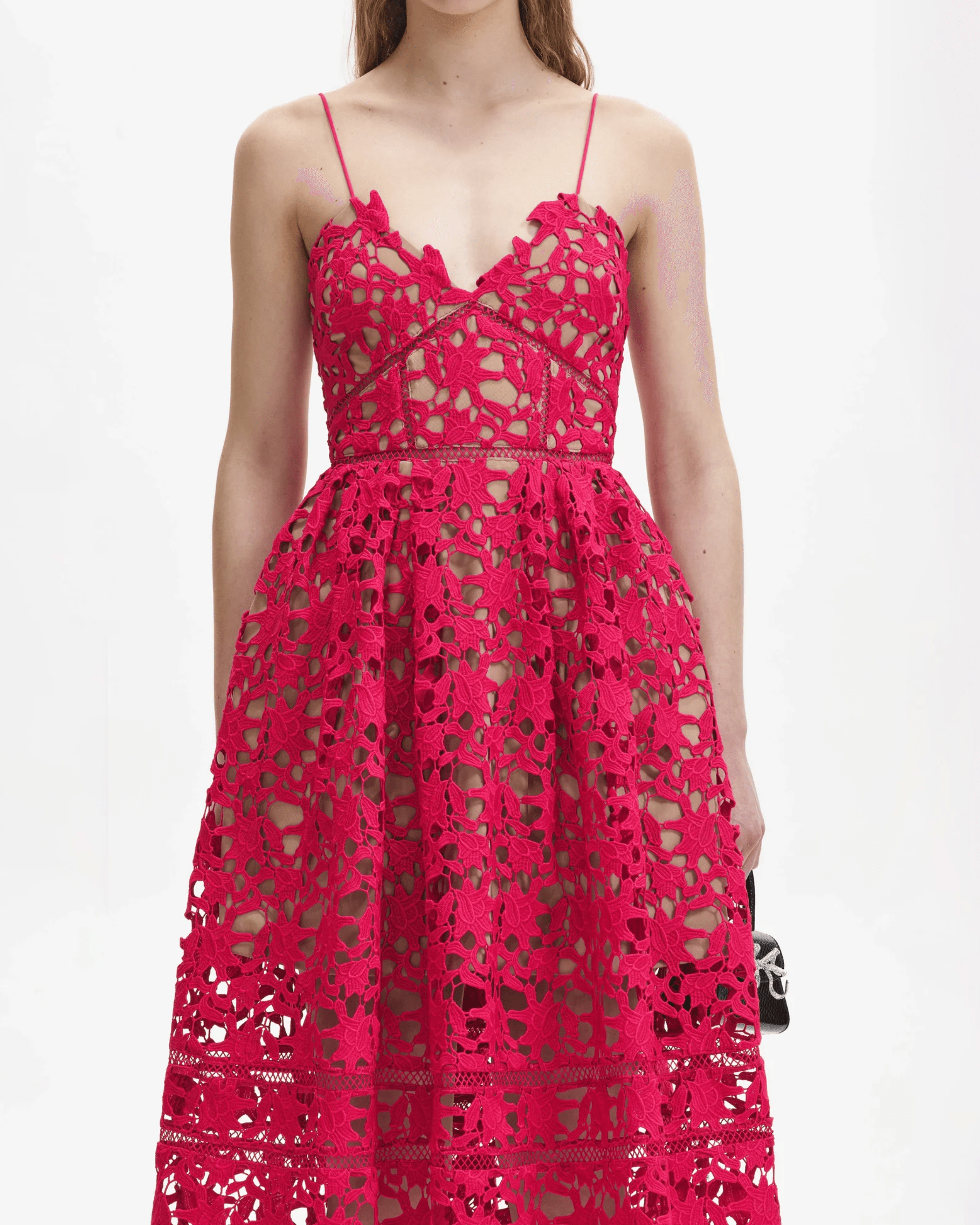 Magenta Azaelea Lace Dress - Endless - UAE Rental and Resale for Women's Fashion