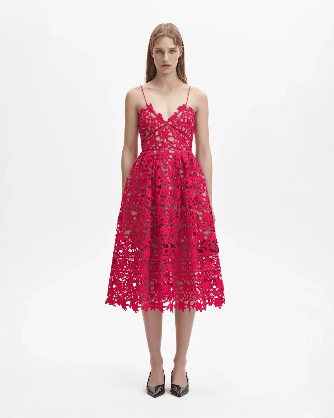 Magenta Azaelea Lace Dress - Endless - UAE Rental and Resale for Women's Fashion