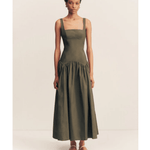 Maiori Square Neck Midi Dress - Endless - UAE Rental and Resale for Women's Fashion