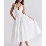 Marilyn Cotton Halter Midi Sundress - Endless - UAE Rental and Resale for Women's Fashion