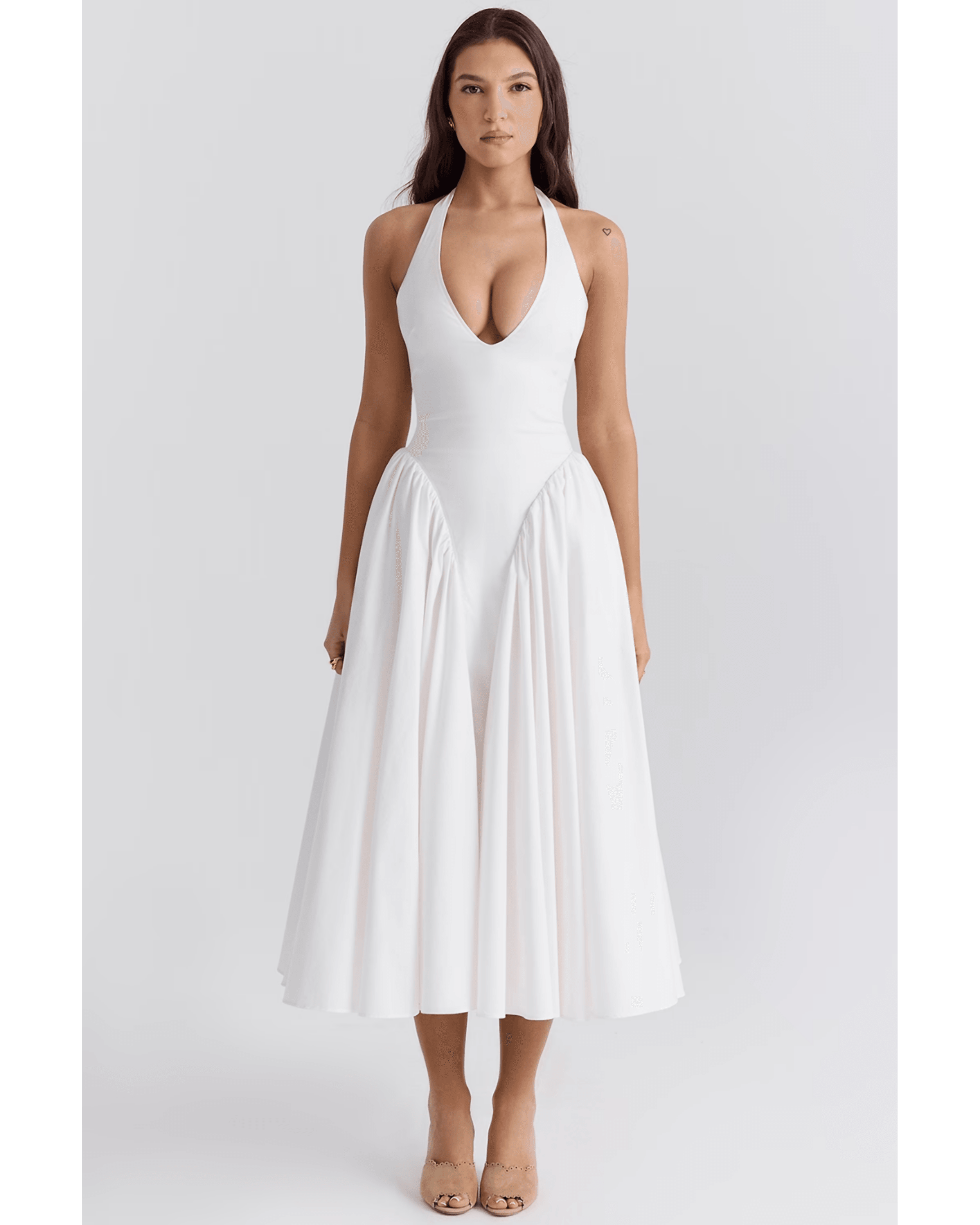 Marilyn Cotton Halter Midi Sundress - Endless - UAE Rental and Resale for Women's Fashion