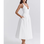 Marilyn Cotton Halter Midi Sundress - Endless - UAE Rental and Resale for Women's Fashion