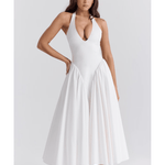 Marilyn Cotton Halter Midi Sundress - Endless - UAE Rental and Resale for Women's Fashion