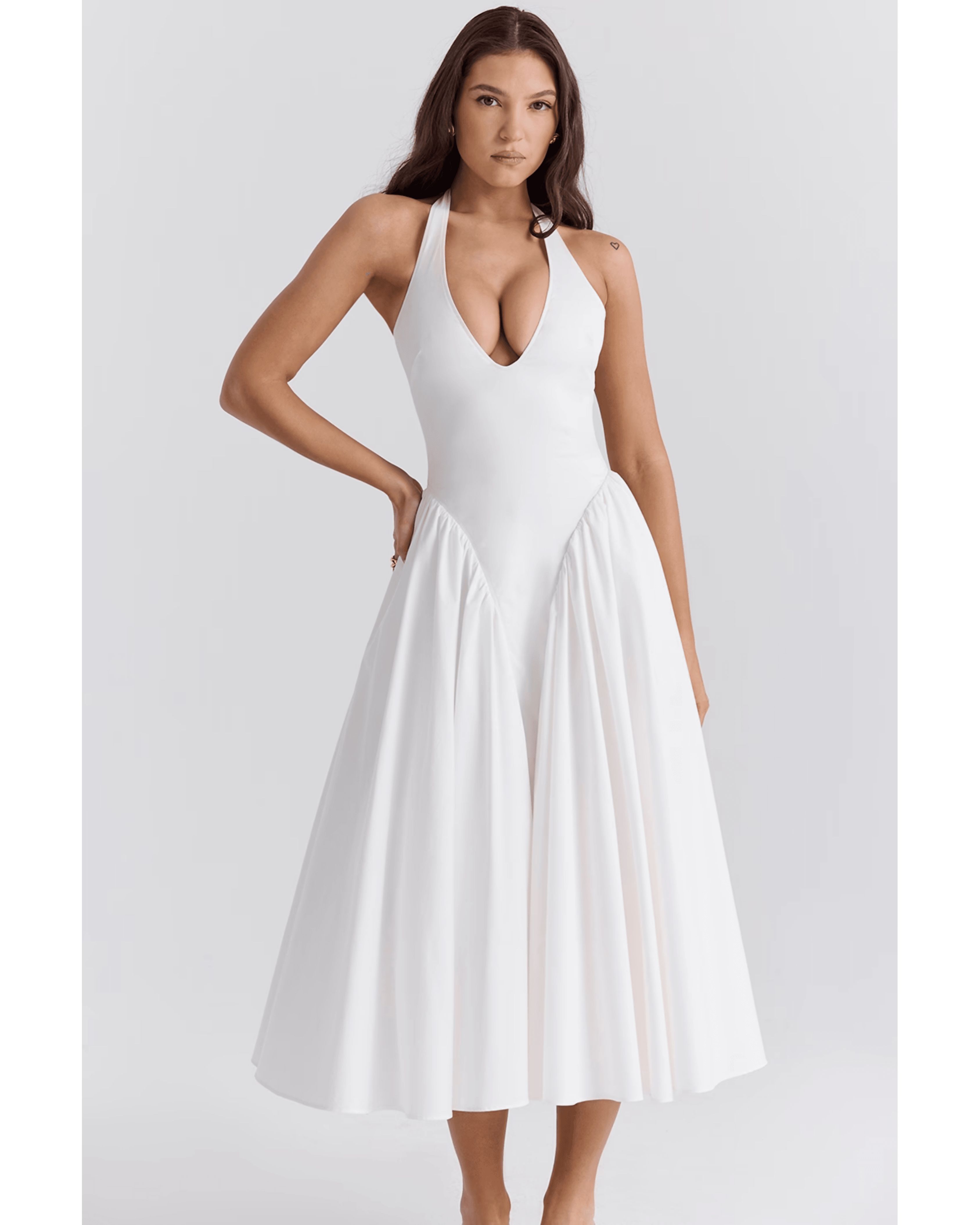 Marilyn Cotton Halter Midi Sundress - Endless - UAE Rental and Resale for Women's Fashion