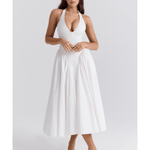 Marilyn Cotton Halter Midi Sundress - Endless - UAE Rental and Resale for Women's Fashion