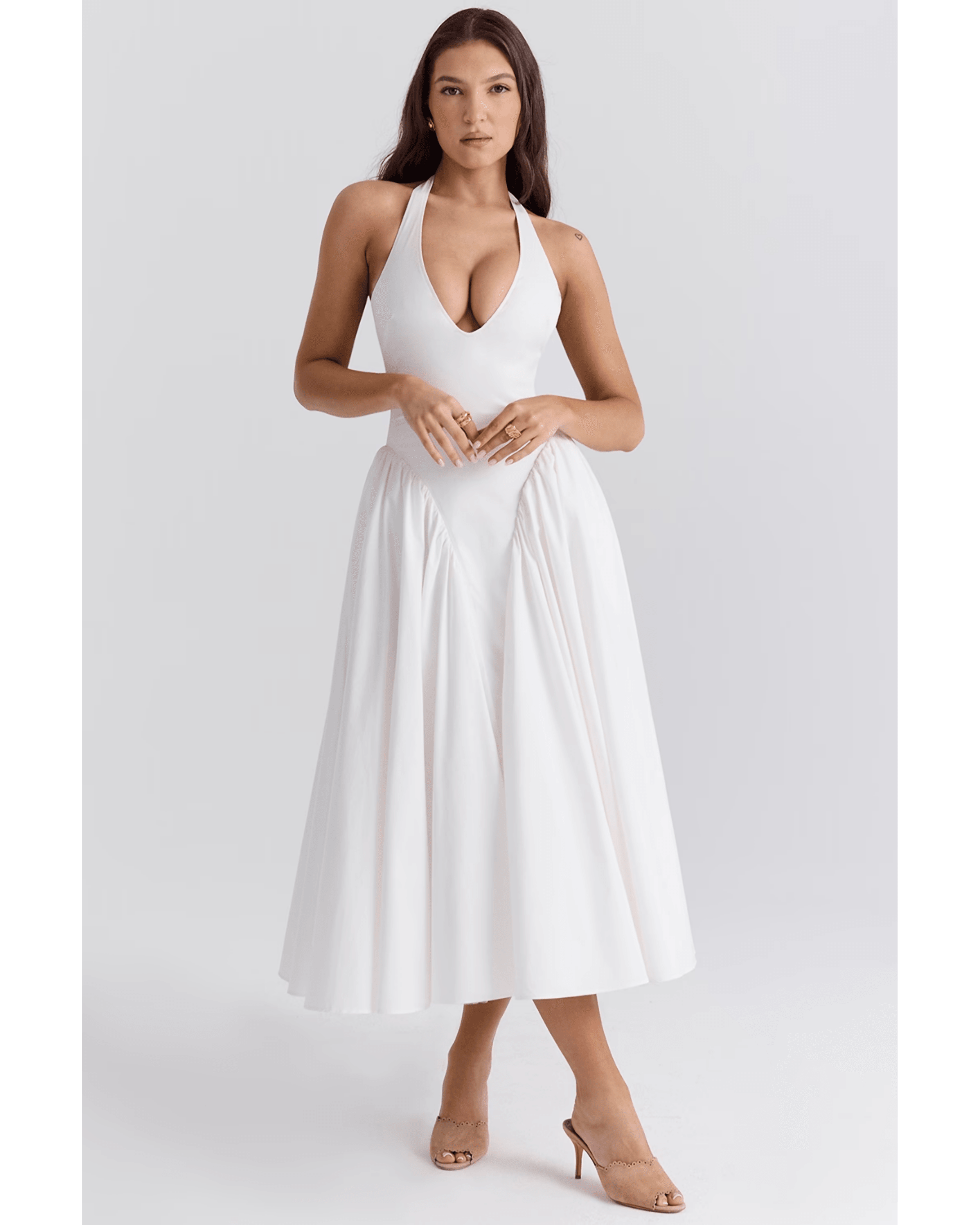 Marilyn Cotton Halter Midi Sundress - Endless - UAE Rental and Resale for Women's Fashion