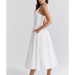 Marilyn Cotton Halter Midi Sundress - Endless - UAE Rental and Resale for Women's Fashion