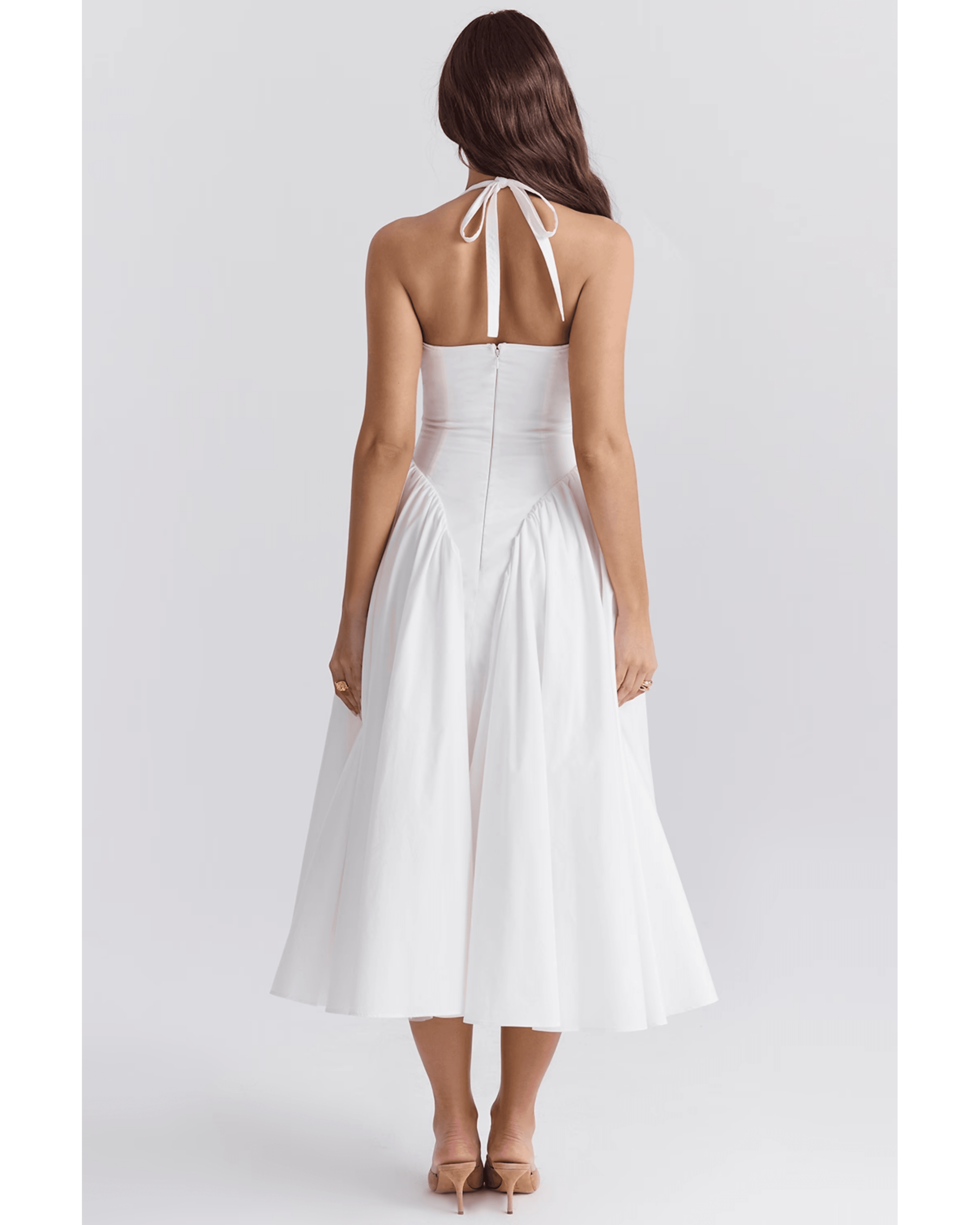 Marilyn Cotton Halter Midi Sundress - Endless - UAE Rental and Resale for Women's Fashion