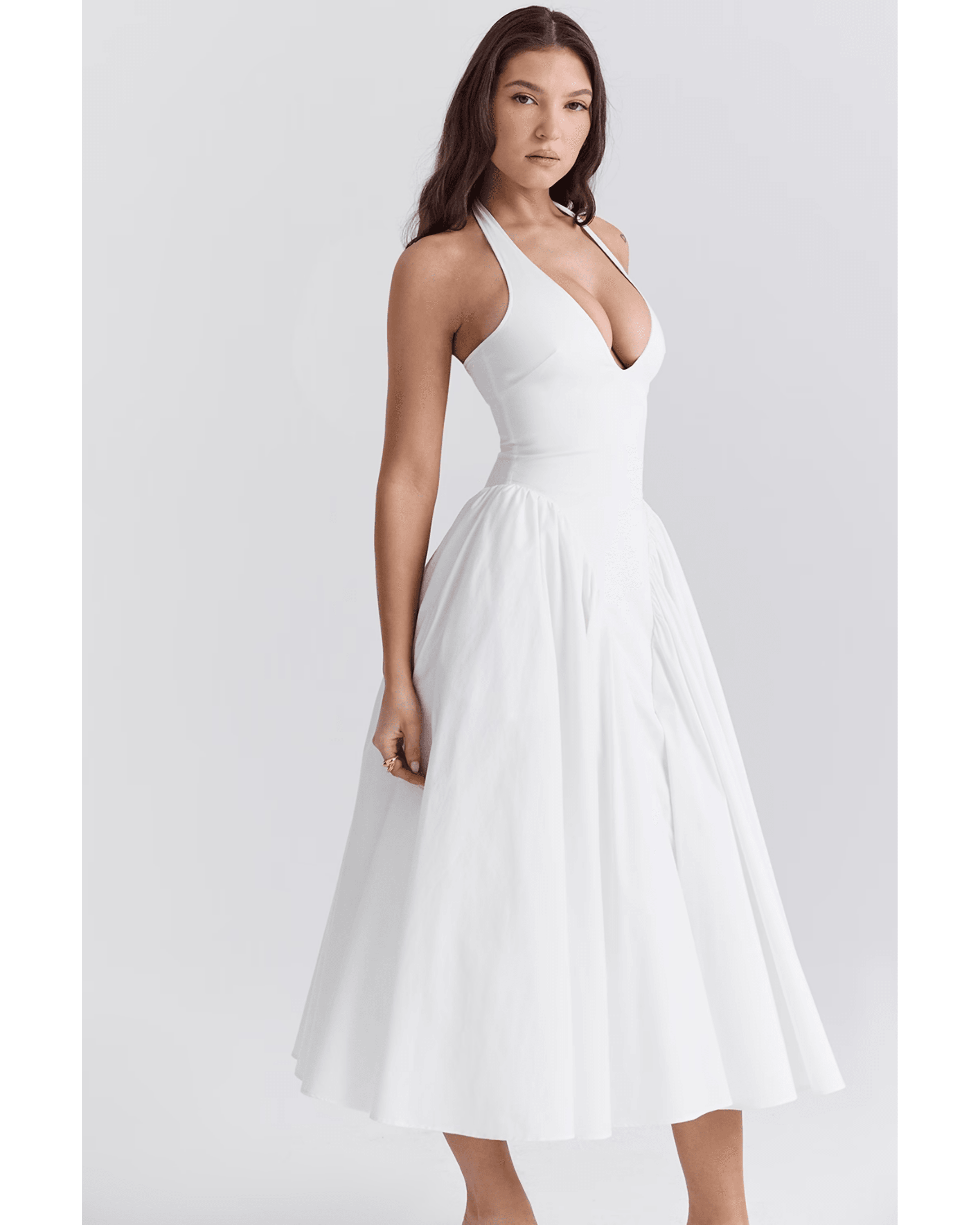 Marilyn Cotton Halter Midi Sundress - Endless - UAE Rental and Resale for Women's Fashion
