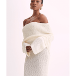 Marisol Off Shoulder Boucle Maxi Dress - Endless - UAE Rental and Resale for Women's Fashion