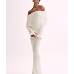 Marisol Off Shoulder Boucle Maxi Dress - Endless - UAE Rental and Resale for Women's Fashion