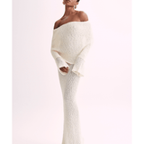 Marisol Off Shoulder Boucle Maxi Dress - Endless - UAE Rental and Resale for Women's Fashion