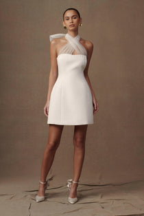 Maryam Tulle Bow Mini Dress - Endless - UAE Rental and Resale for Women's Fashion