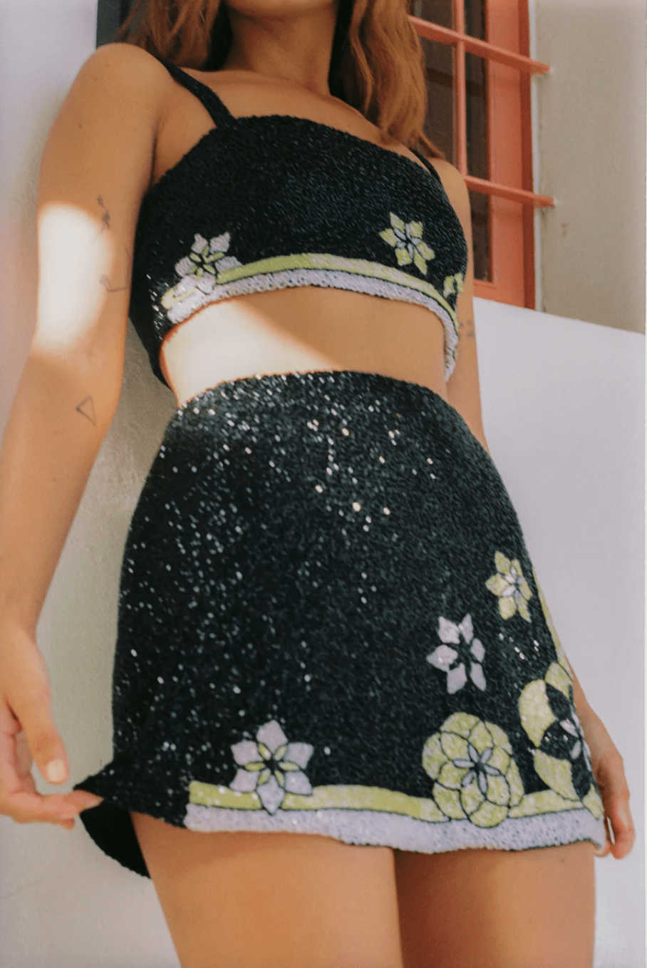 Mei Luxe Embellished Co-ord Set in Black - Endless - UAE Rental and Resale for Women's Fashion