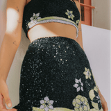 Mei Luxe Embellished Co-ord Set in Black - Endless - UAE Rental and Resale for Women's Fashion