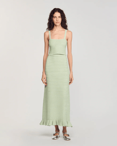 Merveille Crop Knit Top Vert Amande - Endless - UAE Rental and Resale for Women's Fashion