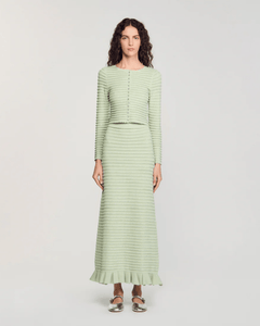 Merveilleux Studded Cardigan Vert Amande - Endless - UAE Rental and Resale for Women's Fashion