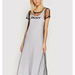 Mesh Overlay Logo Dress - Endless - UAE Rental and Resale for Women's Fashion