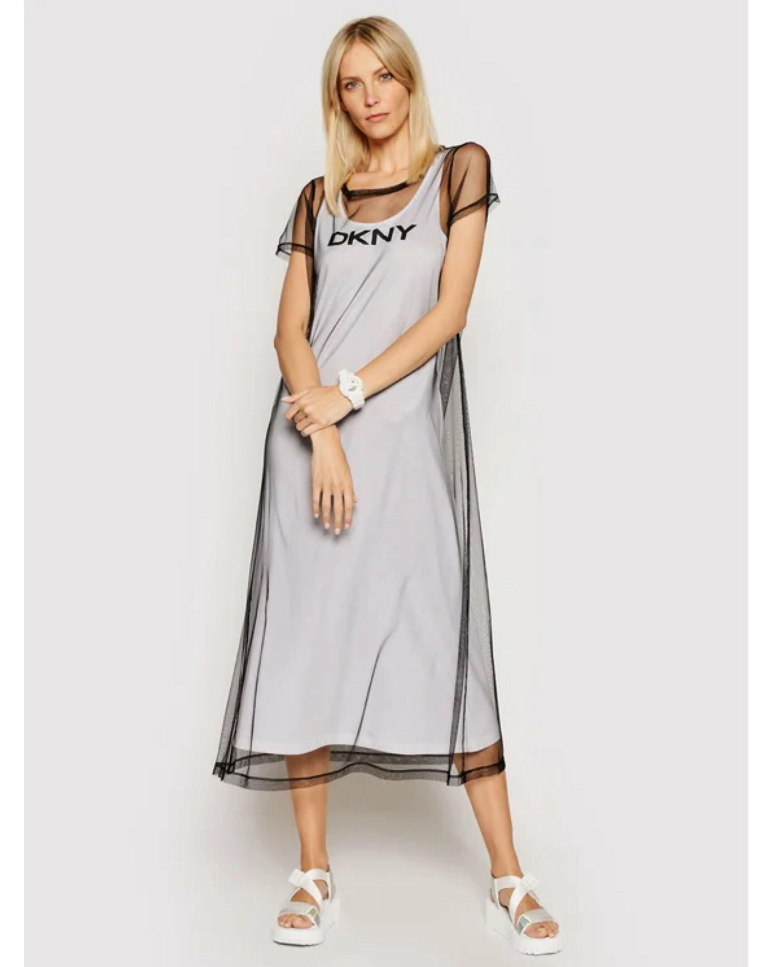 Mesh Overlay Logo Dress - Endless - UAE Rental and Resale for Women's Fashion