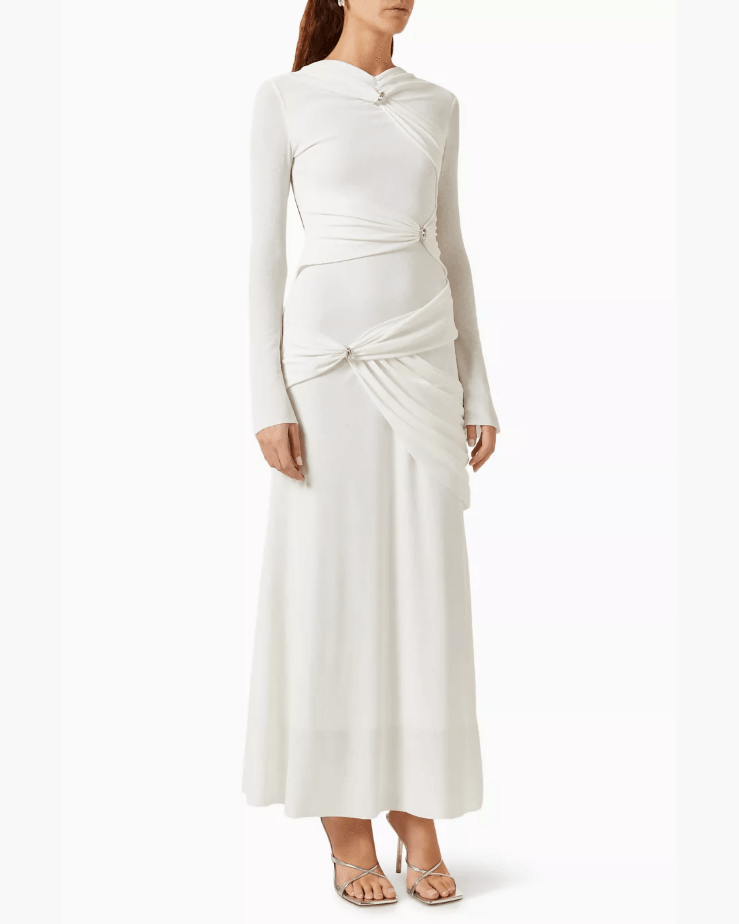 Metal-detail Draped Maxi Dress - Endless - UAE Rental and Resale for Women's Fashion