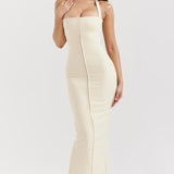Mia Ecru Halter Maxi Dress