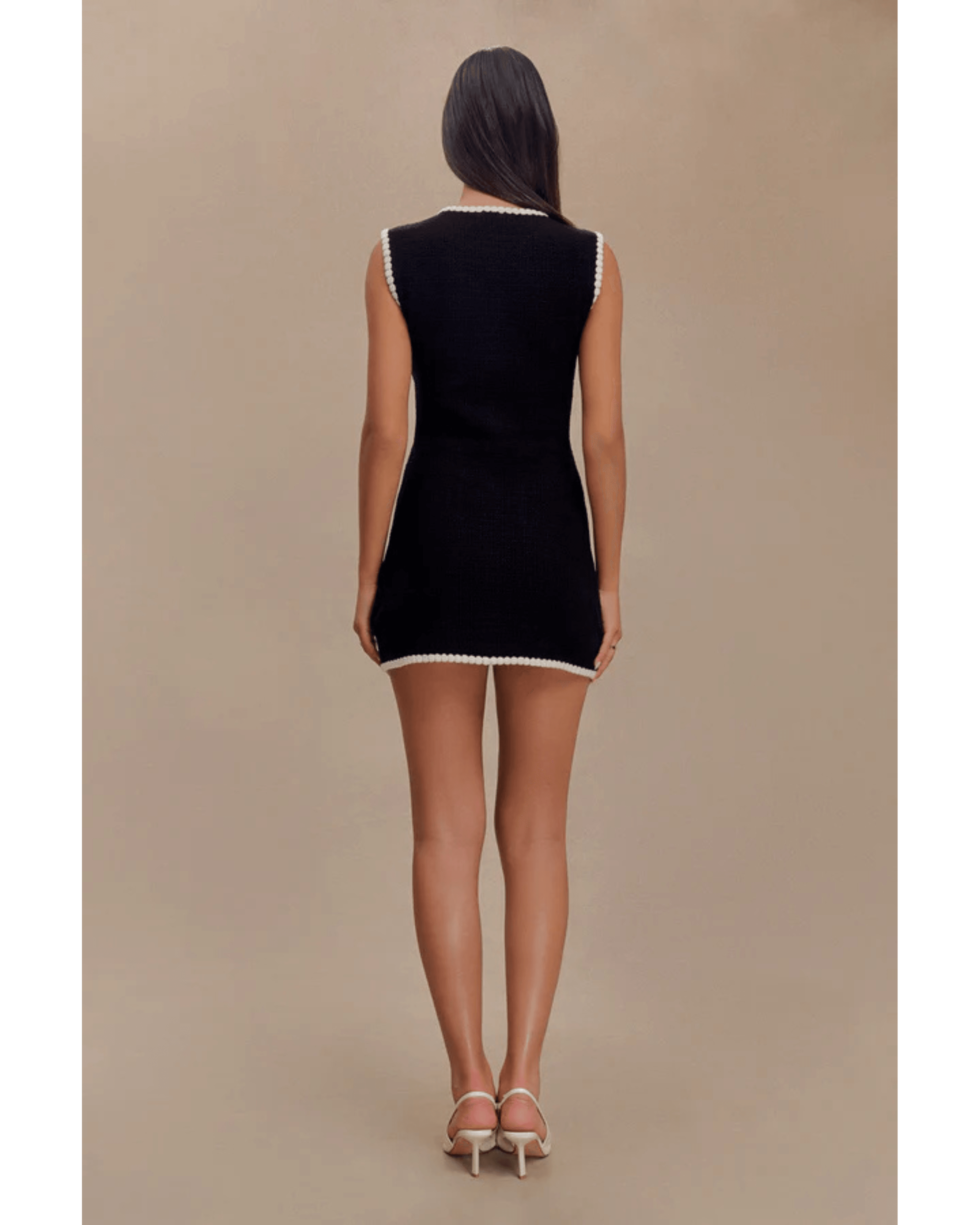 Mia Contrast Knit Mini Dress - Endless - UAE Rental and Resale for Women's Fashion