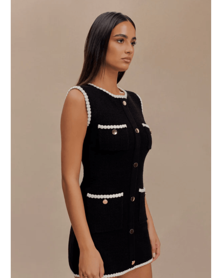 Mia Contrast Knit Mini Dress - Endless - UAE Rental and Resale for Women's Fashion