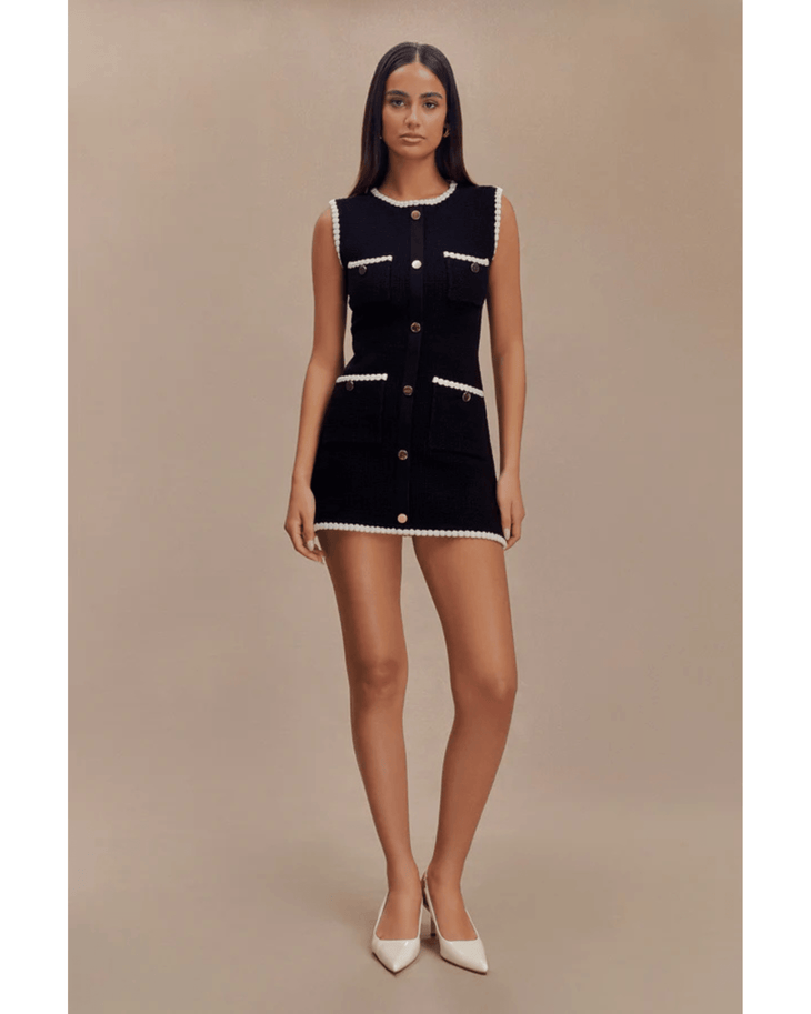 Mia Contrast Knit Mini Dress - Endless - UAE Rental and Resale for Women's Fashion