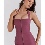 Mia Mulberry Twill Halter Maxi Dress - Endless - UAE Rental and Resale for Women's Fashion