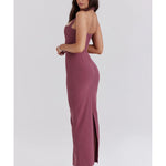 Mia Mulberry Twill Halter Maxi Dress - Endless - UAE Rental and Resale for Women's Fashion