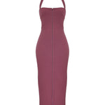 Mia Mulberry Twill Halter Maxi Dress - Endless - UAE Rental and Resale for Women's Fashion