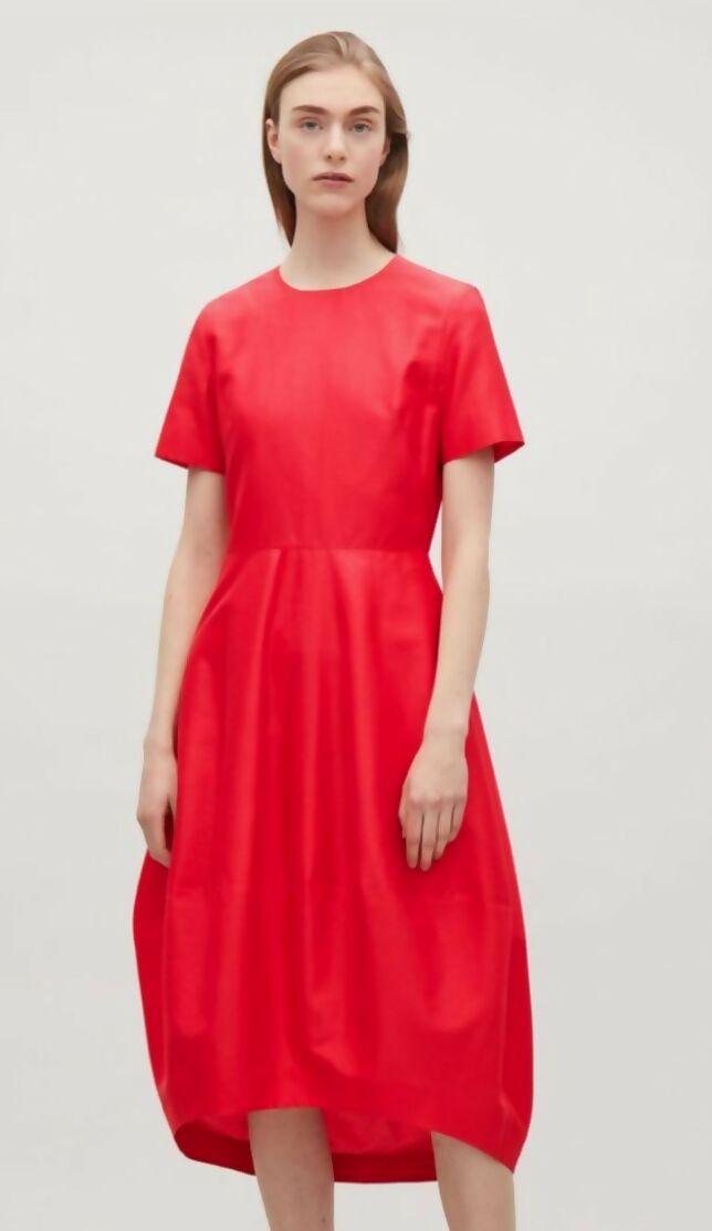 Midi Bubble Dres in Red - Endless