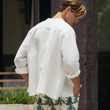 Off White Linen Shirt Men