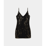 Mini Dress with Metallic Print Black - Endless - UAE Rental and Resale for Women's Fashion