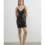 Mini Dress with Metallic Print Black - Endless - UAE Rental and Resale for Women's Fashion