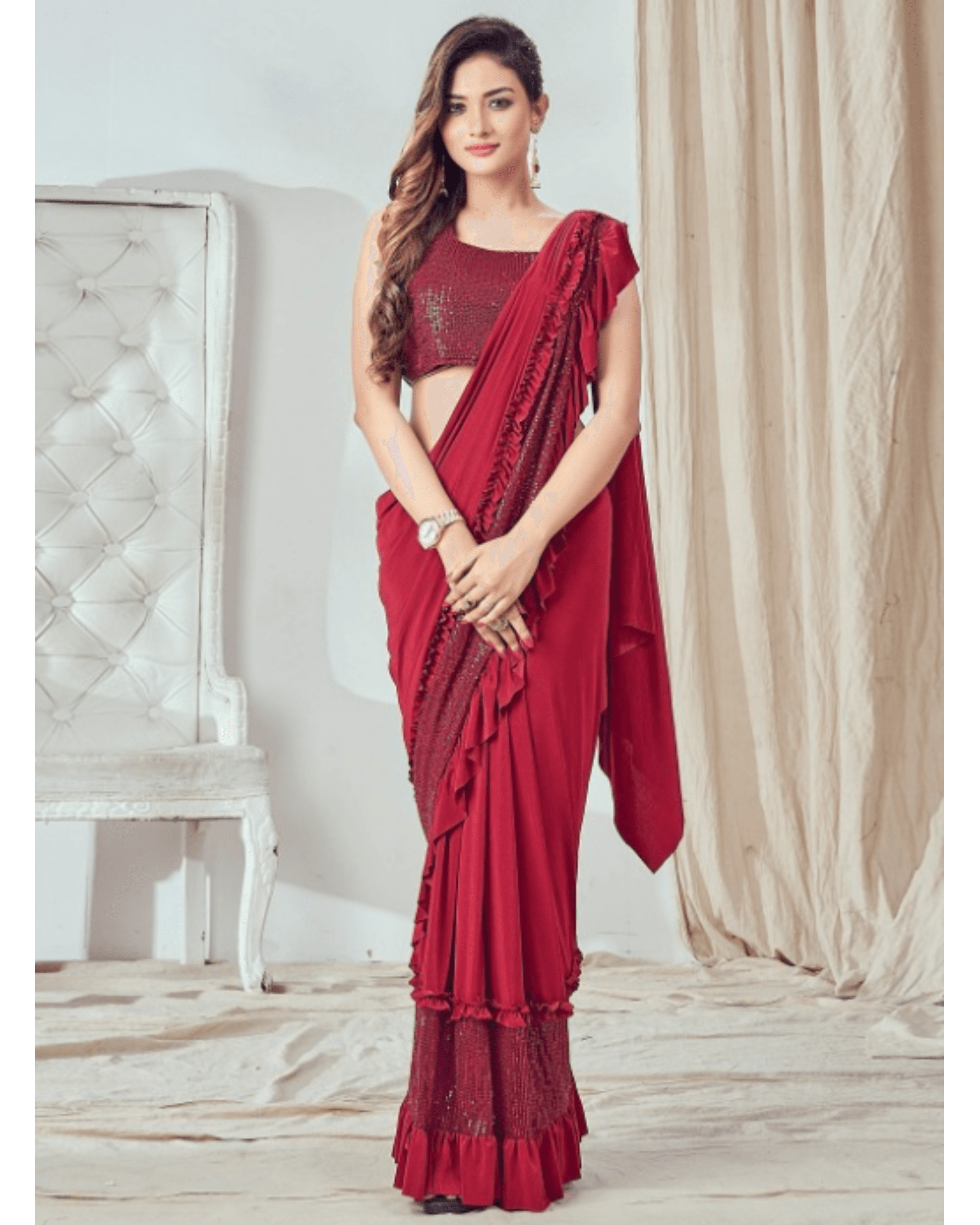 Mitera Sequinned Ready to Wear Saree - Endless - UAE Rental and Resale for Women's Fashion