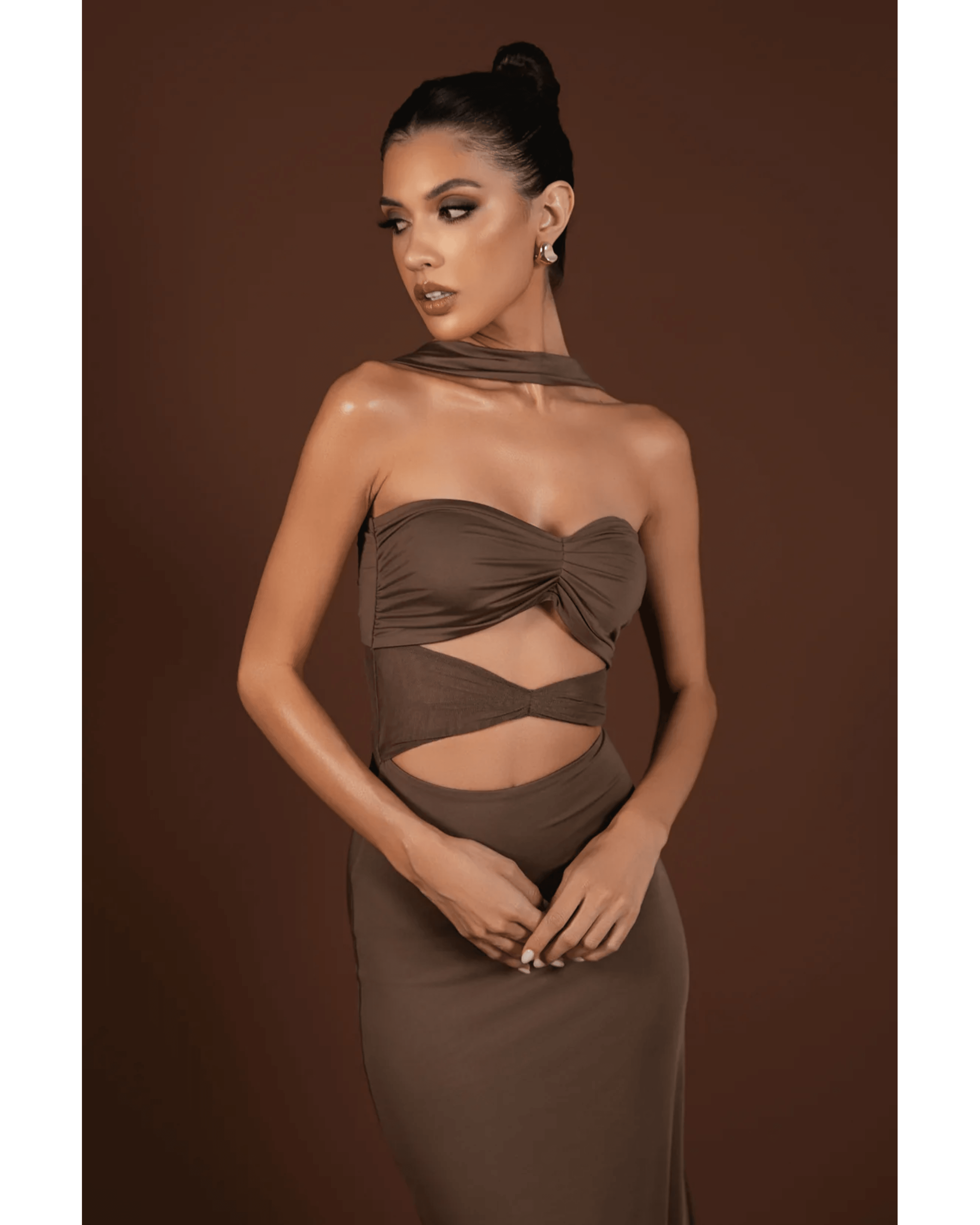 Monique Maxi Dress Brown - Endless - UAE Rental and Resale for Women's Fashion